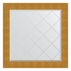 Зеркало с гравировкой в раме 87x87см Evoform BY 4323 чеканка золотая