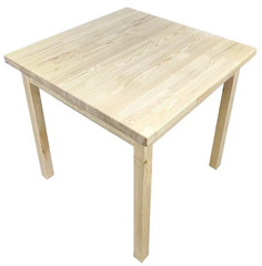 Стол кухонный Solarius Классика из массива сосны квадратный, 80x80х75 см, без покраски