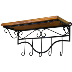 Вешалка с полкой из дерева Зри в корень! 50x20x26 см