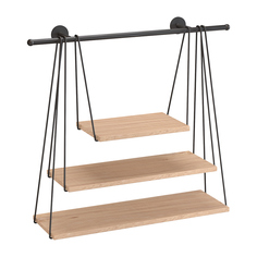 Подвесная полка, QWERTY, Трехъярусная, черная