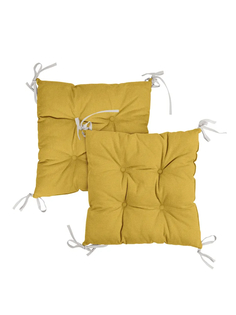 Комплект подушек на стул с тафтингом квадратных 40х40 2шт "Унисон" рис30004-16 Basic желт.