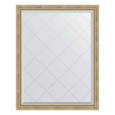Зеркало с гравировкой в раме 93x118см Evoform BY 4347 состаренное серебро с плетением