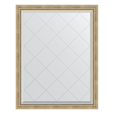 Зеркало с гравировкой в раме 93x118см Evoform BY 4347 состаренное серебро с плетением