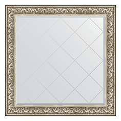 Зеркало с гравировкой в раме 110x110см Evoform BY 4467 барокко серебро
