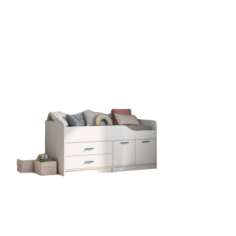 Кровать с ящиками и тумбой Каприз 16, 1640х842х800, с/м 800*1600, Анкор белый No Brand