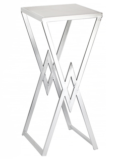 Подставка интерьерная с белым мрамором 28х28х65см Glasar 54-255 ГЛАСАР