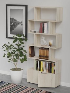 Стеллаж Zen, 730x1757x266 мм, дуб сонома Ластра