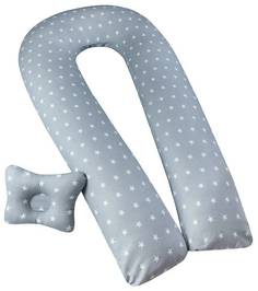 Подушка для беременных "U Комфорт» + подушка «Малютка" (Звездочки серые) Bio Textiles