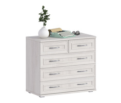 Комод СТОЛПЛИТ Флоренция СБ-2394, с 5-ю ящиками, белый, 88*78*45 см