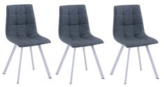 Комплект стульев Терминал MIA экокожа винтажный синий, опоры белые, 3 шт.