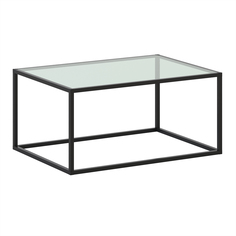 журнальный стол со стеклом Лофт НАЙДИ черный 48,8x94,1x48,8