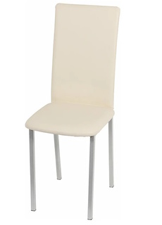 Стул кожаный на металлокаркасе мягкий светлый 229554 No Brand