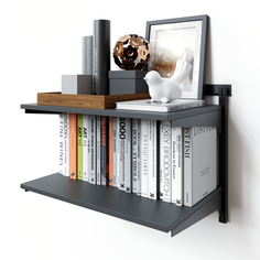 Полка настенная навесная TACIT WS.2 65х35х48 см антрацит