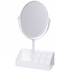 Зеркало настольное с органайзером для косметики Beauty, цвет белый, 31*18см Серпантин