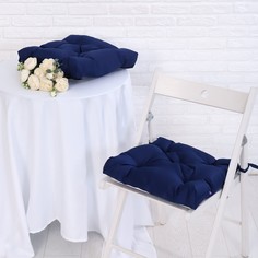 Адель Набор подушек для стула непромокаемых 40х40см 2 шт, цвет т-синий, файберфлекс, грета