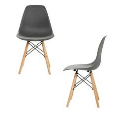 Комплект стульев 2 шт. LEON GROUP для кухни в стиле EAMES DSW, темно-серый