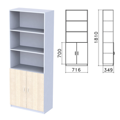 Шкаф полузакрытый "Бюджет", 716х349х1810 мм, дуб шамони светлый (КОМПЛЕКТ) No Brand