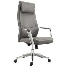 Кресло офисное BRABIX PREMIUM "Jazz EX-757", синхромеханизм, алюминий, экокожа, серое