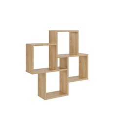 Полка "Квадро Мини" настенная книжная для детской для кухни, Дуб сонома Mebelitto