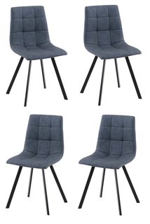 Комплект стульев Терминал MIA экокожа винтажный синий, опоры черные, 4 шт.