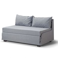 Диван-кровать раскладной Salotti Милк, Саржа, ткань Тиса, светло-серый, 123х73х68 см