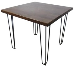 Стол кухонный Solarius Loft металл-дерево 70x70х75, цвет темный дуб с черными ножками