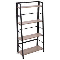 Стеллаж BRABIX "Smart SH-007", 605х295х1193 мм, ЛОФТ, трапеция, складной, металл/ЛДСП дуб