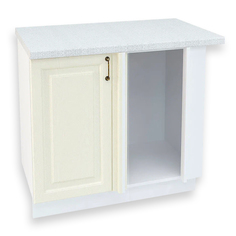 Шкаф кухонный напольный, Сурская мебель, Ницца, 591678, белый/дуб кремовый