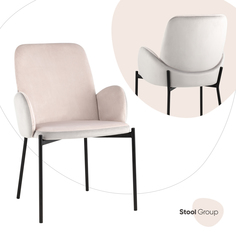 Стул для кухни Stool Group Дивора велюр светло-розовый со светло-серой спинкой