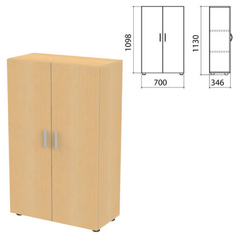 Шкаф закрытый "Канц", 700х350х1130 мм, цвет бук невский (КОМПЛЕКТ) No Brand