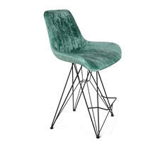 Полубарный стул Sheffilton SHT-ST37/S66-1 221408, зеленый чай/чёрный муар