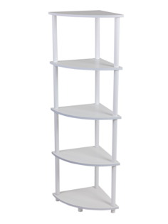 Этажерка деревянная GASTRORAG 1450/5W угловая, белый, 5 полок, 40х40х148.5