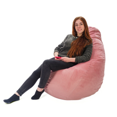 Кресло-груша Kreslo-Puff SUPER JAGUAR 11 XXXL Велюр Розовый