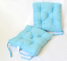 Набор подушек для стула цв. голубой, 35x35см 2шт, бязь, файбер Адель