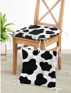 Комплект подушек на стул с тафтингом квадратных 40х40 (2шт.) "Crazy Getup" рис 16585-1 Cow