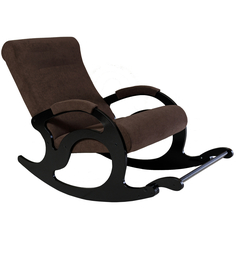 Кресло-качалка с подножкой Ларгус KONAR Велюр коричневый