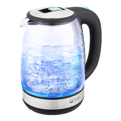 Чайник электрический Home Element HE-KT2305 2 л голубой, прозрачный, черный