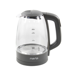Чайник электрический Marta MT-1099 1.7 л прозрачный, серый