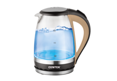 Чайник электрический Centek CT-0046 1.7 л прозрачный, серебристый, бежевый, черный