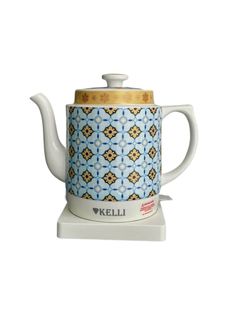 Чайник электрический KELLI KL-1467 1.8 л белый, голубой, желтый