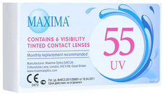 Контактные линзы Maxima 55 UV, 6 шт. PWR -8,00, R 8.9