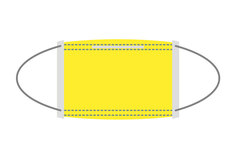 Маска медицинская Gexa 3-х слойная на резинке жёлтая 100 шт.