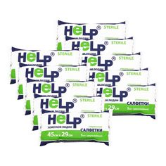 Комплект салфетки HELP сорбционные марлевые двухслойные стерильные 45х29см 36 гм2 10 упак