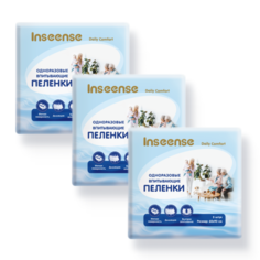 Пеленки одноразовые INSEENSE Daily Comfort 60х90 см 5 шт. 3 уп.