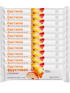 Комплект Vitateka Пастила фруктовая с бетулином яблоко с грушей 27 гр 10 шт Витатека