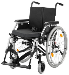 Кресло-коляска механическая MEYRA EuroChair2 2.750 43см пневмо колеса, цв.рамы серебро