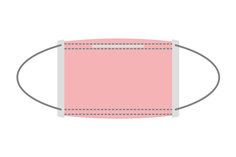 Маска медицинская Gexa 3-х слойная на резинке розовая 100 шт.