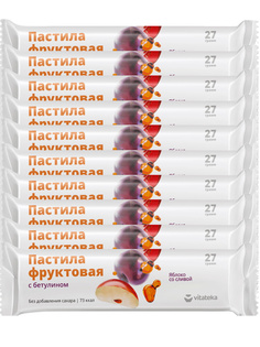 Комплект Vitateka Пастила фруктовая с бетулином яблоко со сливой 27 гр 10 шт Витатека