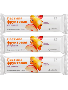 Комплект Vitateka Пастила фруктовая с бетулином яблоко с грушей 27 гр 3 шт Витатека