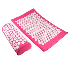 Массажный акупунктурный коврик для ног и валик в чехле (розовый) Bradex